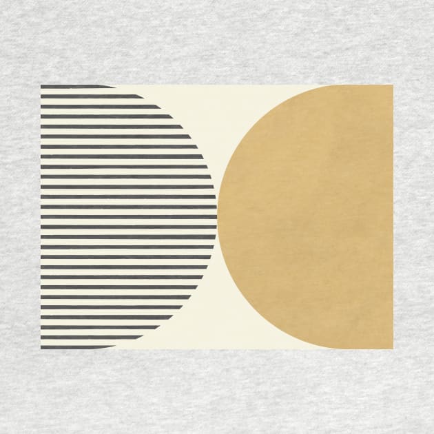 Half Circle Stripes - Gold Black by moonlightprint